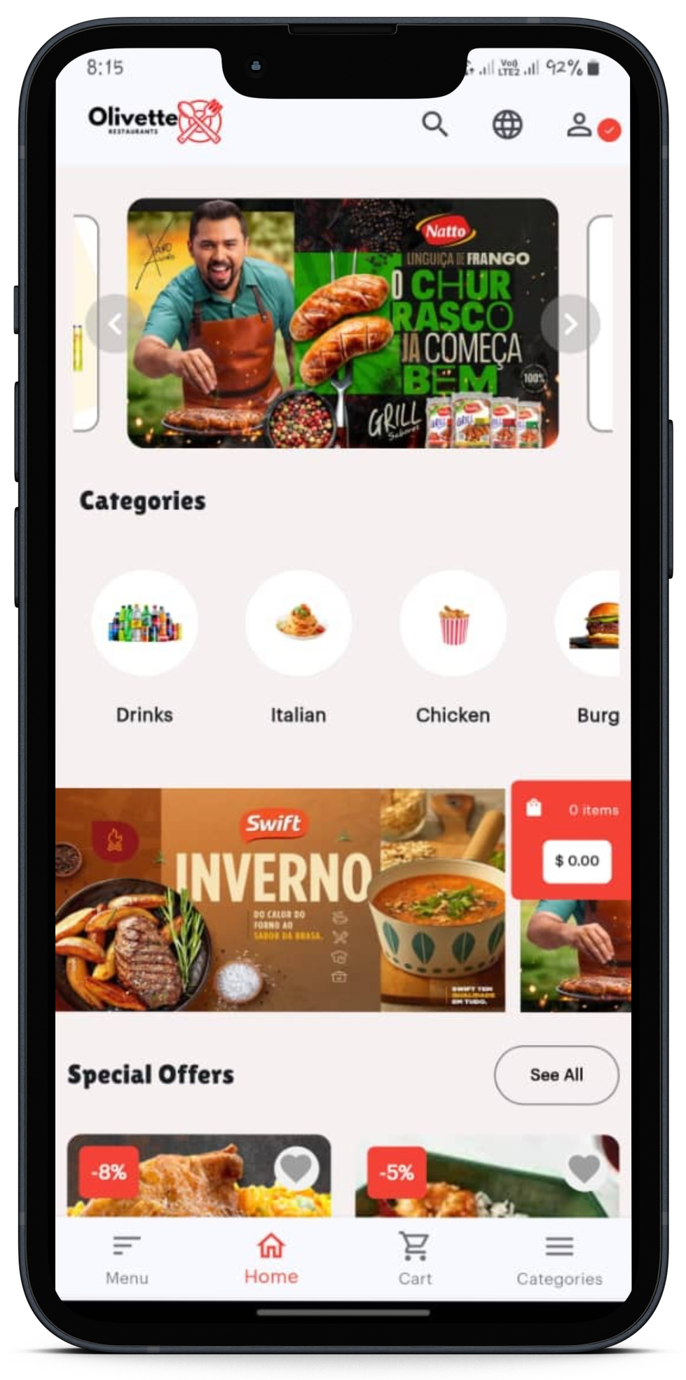 Olivette Food App